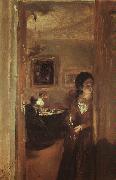 Adolph von Menzel The Artist's Sister with a Candle china oil painting reproduction